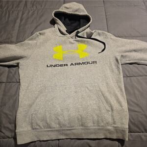 UNDER ARMOUR COLDGEAR FITTED HOODIE HOODED SWEATSHIRT Sz Mens L Gray